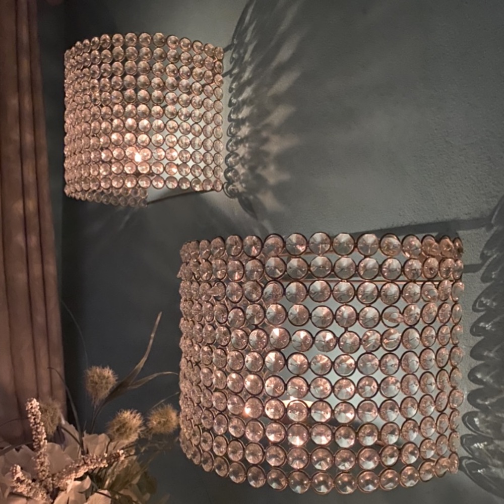 1-Pair Modern Elegant Wall Sconces. Uses 1-Tea Candle Each. Absolutely Gorgeous!